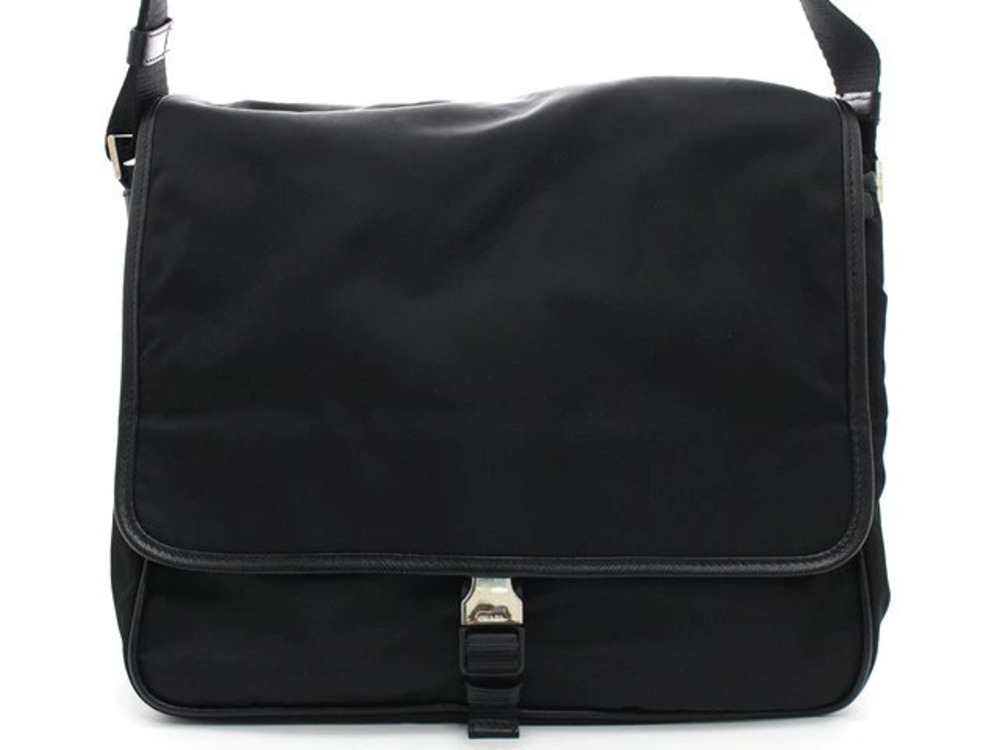 Prada Tessuto Saffiano shoulder bag leather black